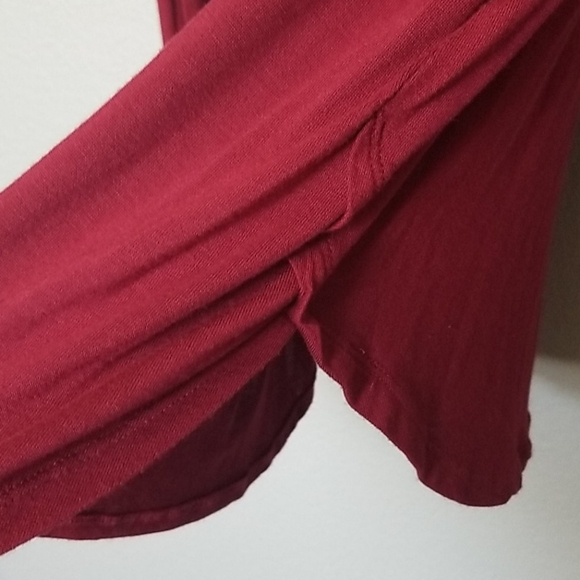 H by bordeaux burgundy large scoop neck long sleeve top - Picture 5 of 9